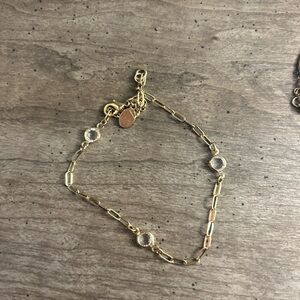 Elegant Gold Chain Bracelet with Clear Accents